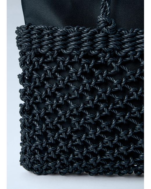 Jil Sander Blue Tangle Net Cord Shoulder Bag