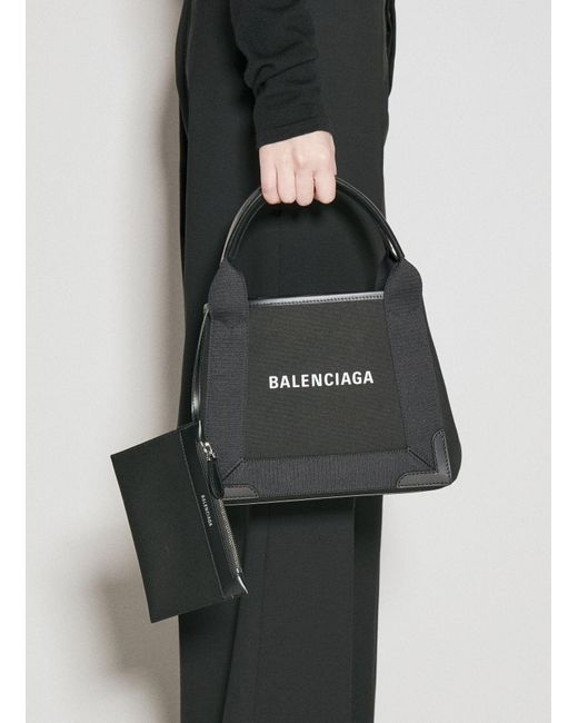 Balenciaga Black Navy Cabas Xs Handbag