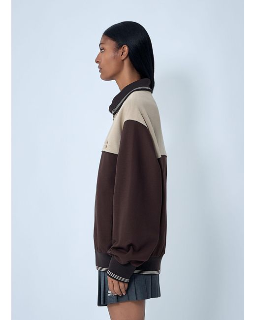 Miu Miu Gray Contrast Panel Jacket
