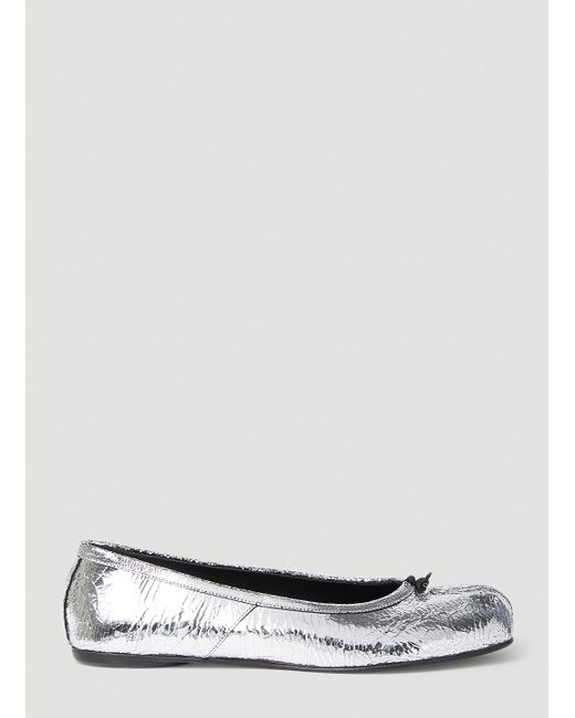 Maison Margiela Tabi Broken Mirror Ballerina Shoes in White | Lyst