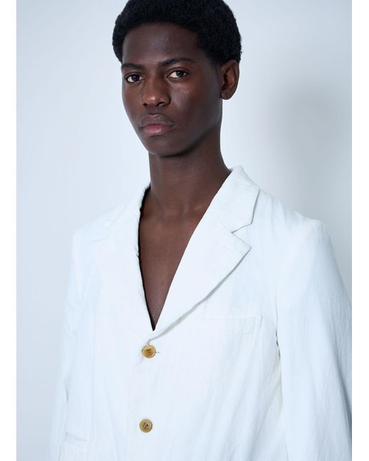 Comme des Garçons White Double-breasted Blazer for men