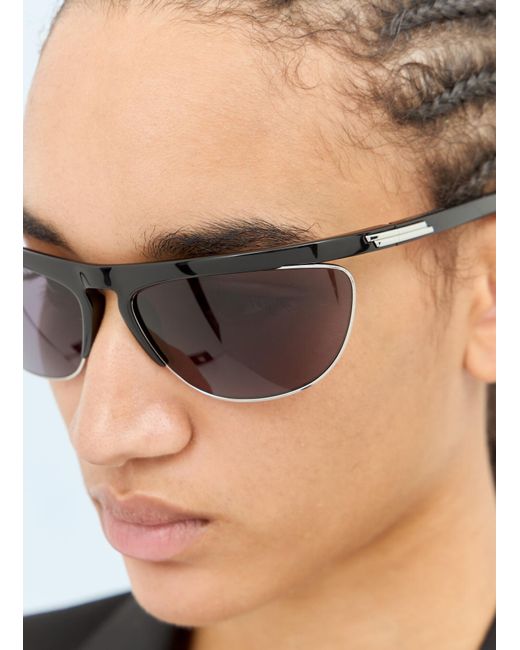 Bottega Veneta Black Speed Rectangular Sunglasses