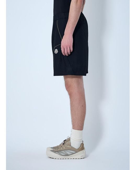 Moncler Blue Elasticated Waist Technical Shorts for men