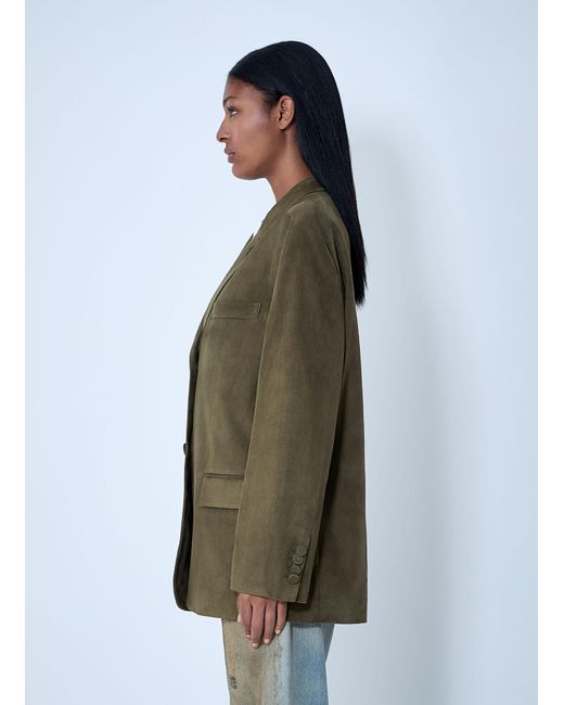 Marni Green Suede Single-Breasted Blazer