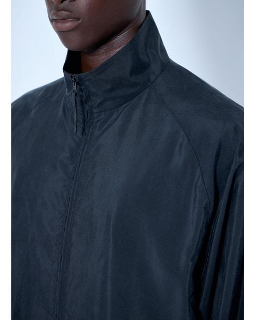 Ssstein Blue Silk Nylon Track Jacket for men