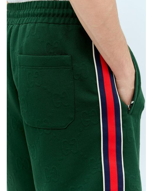 Gucci Green Gg Jacquard Jersey Shorts for men