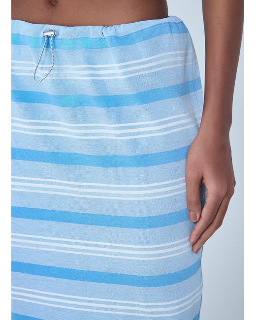 Prada Blue Striped Pencil Skirt