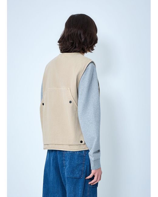 Stone Island Blue Cotton Twill Utility Vest for men
