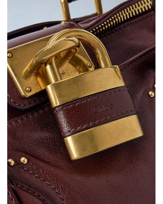 Chloé Purple Chloé Paddington Grained Shoulder Bag