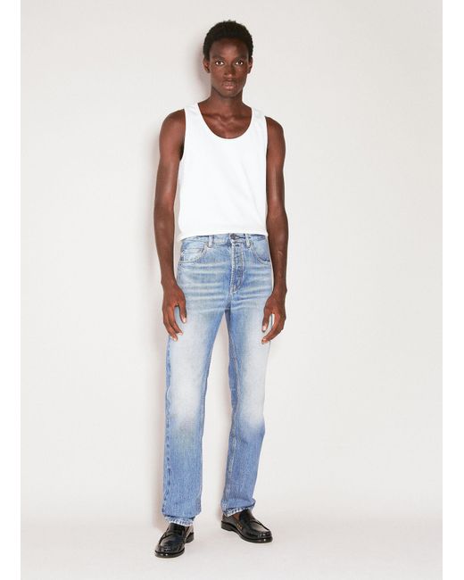 Saint Laurent Blue Baggy Denim Jeans for men