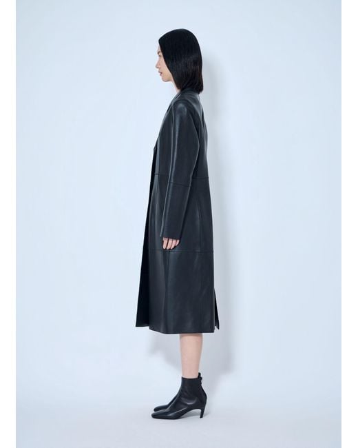 Totême Blue Slim Leather Coat