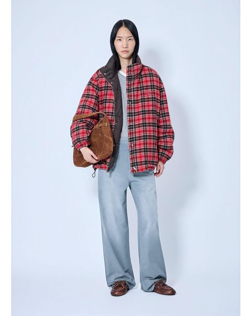 Miu Miu Gray Padded Jacket With High Collar
