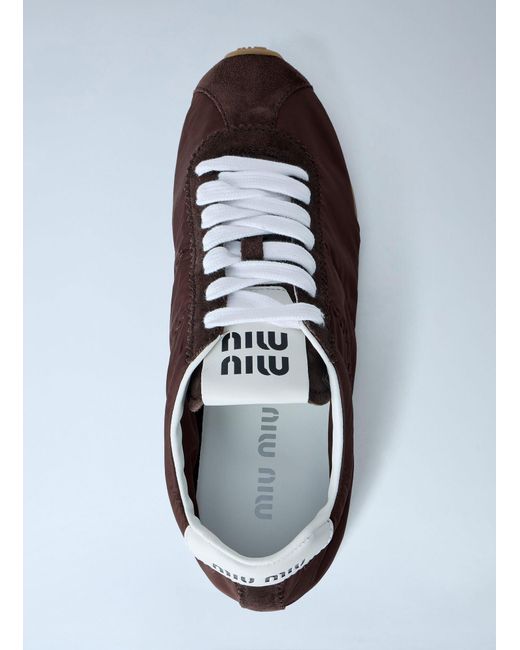 Miu Miu White Logo Patch Sneakers