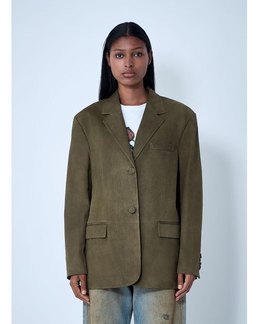 Marni Green Suede Single-Breasted Blazer
