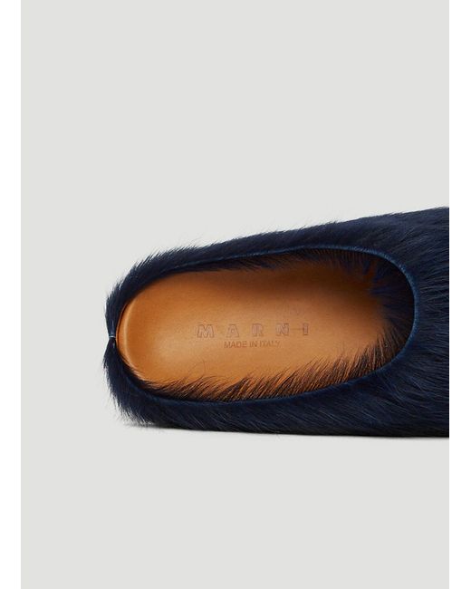 Marni Blue Calf Hair Fussbett Mules for men