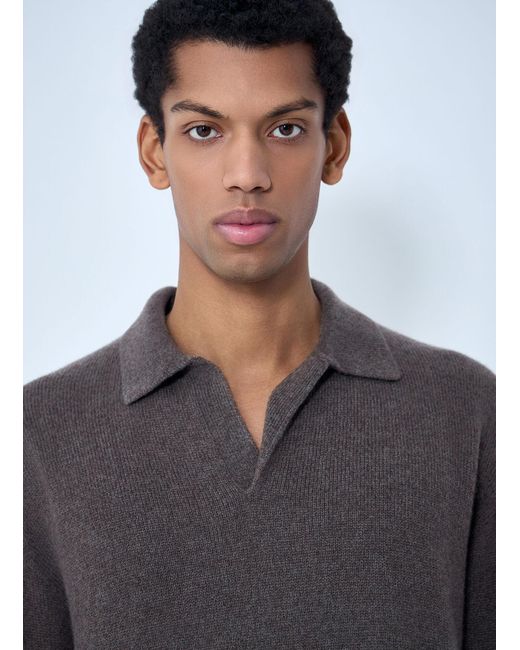 The Row Gray Leach Polo Sweater for men
