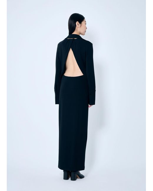 Sportmax Blue Crepe Jersey Shirt Dress