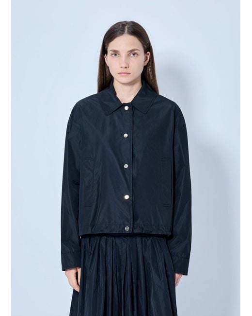 Max Mara Blue Collared Button-up Jacket