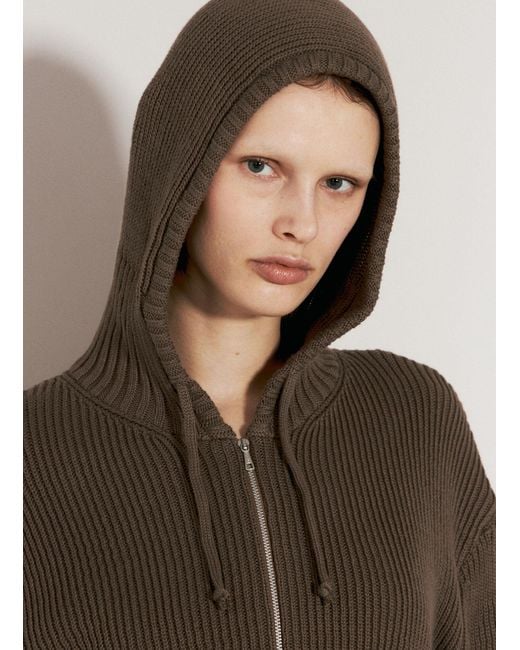 Our Legacy Brown Hooded Zip-up Cardigan
