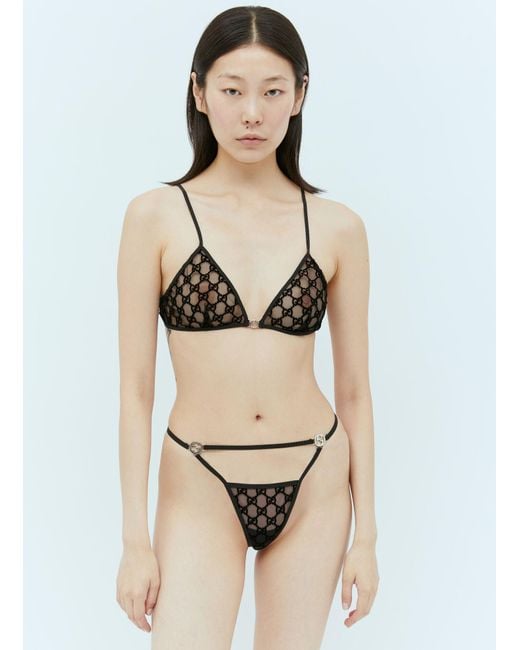 Gucci Natural Gg Embroidery Lingerie Set