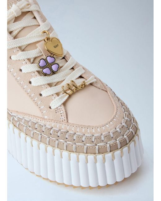 Chloé White Chloé Nama Wedge Sneakers