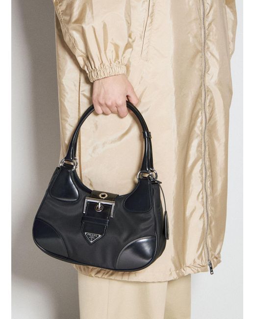 Prada Natural Re-nylon And Leather Shoulder Bag