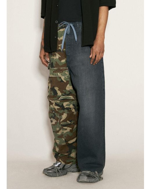 Balenciaga Gray Camo Hybrid Baggy Pants for men