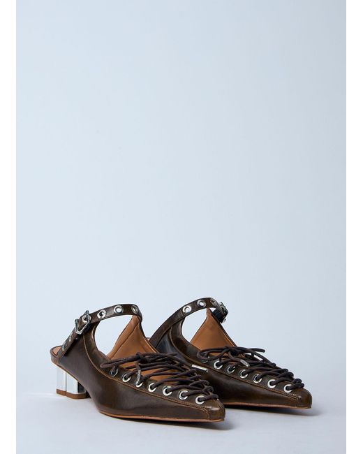 Ganni White Eyelet Mules