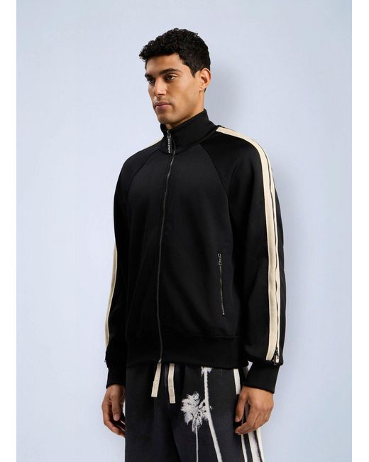 Palm Angels Black Performance Zip-Up Track Jacket for men