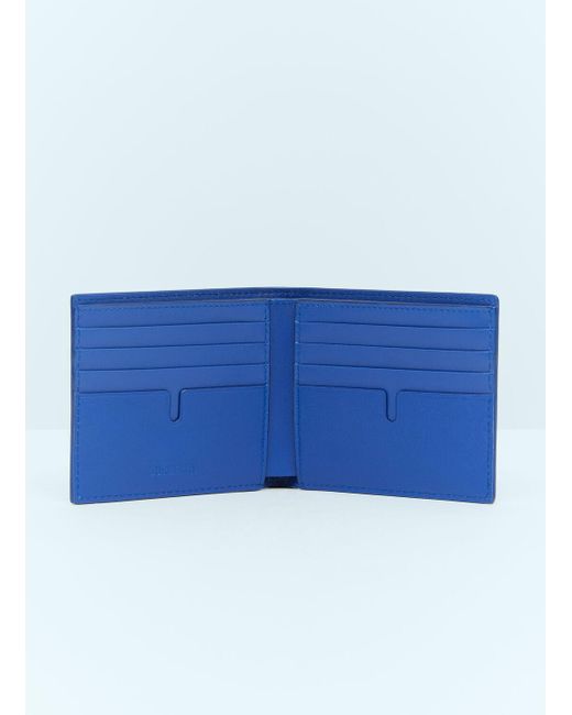Burberry Blue Ekd Bi-fold Leather Wallet for men