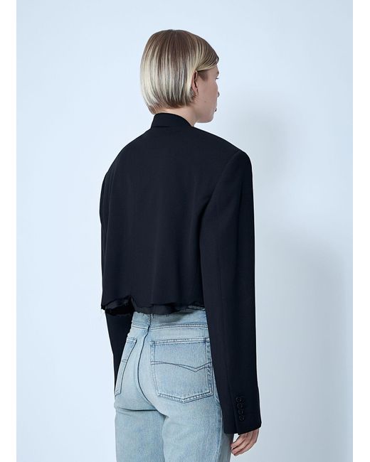 Balenciaga Blue Cut-Off Blazer