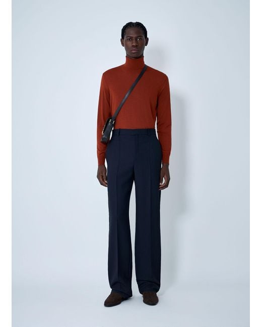 Saint Laurent Red Wool Turtleneck Sweater for men
