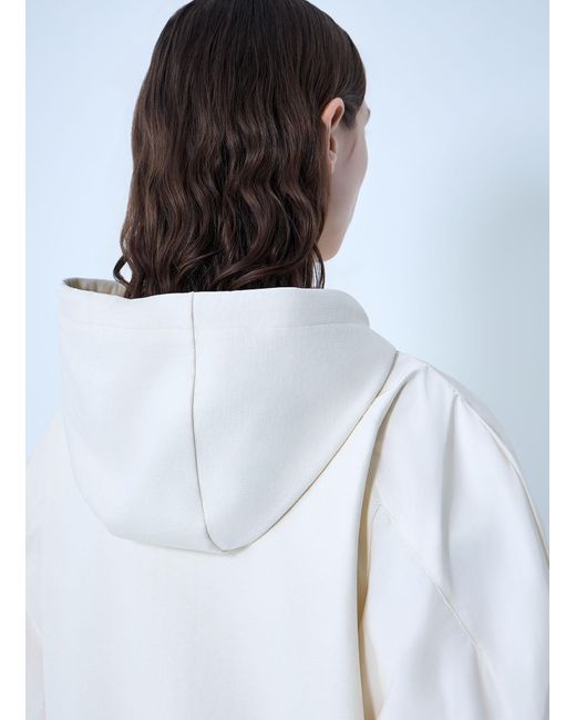 Moncler White Hooded Zip-Up Sweatshirt