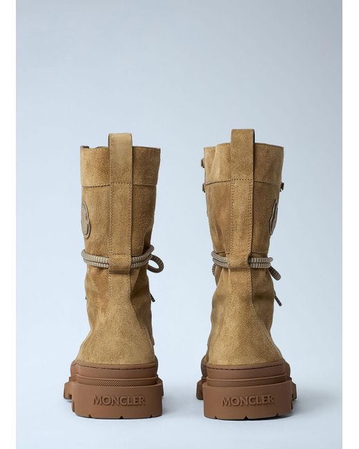 Moncler Brown Vera Logo Patch Boots