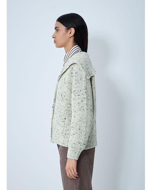 Bottega Veneta Gray Wool English Rib Cardigan