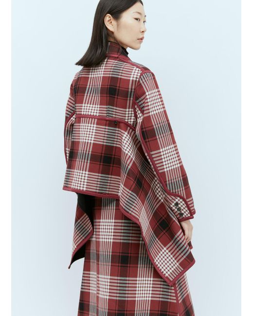 Issey Miyake Red Counterpoint Check Jacket
