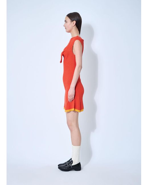 Kiko Kostadinov Red Vecto Knit Dress