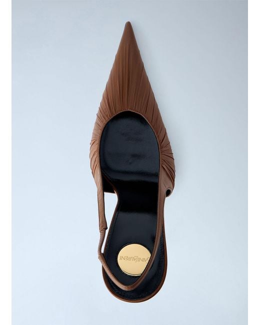 Saint Laurent White Slingback Stiletto Heels
