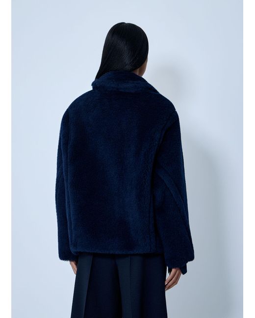 Max Mara Blue Wool-And-Silk-Blend Coat