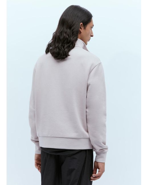 Moncler Gray Logo Patch Half-zip Sweatshirt for men
