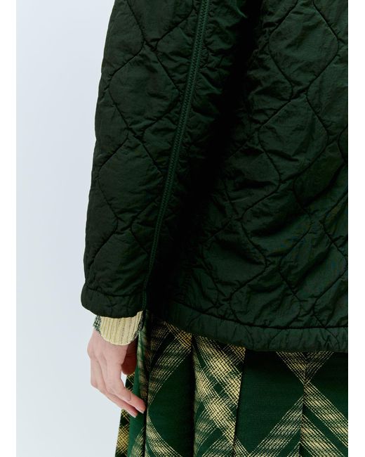 Burberry Green Short Quilted Car Coat