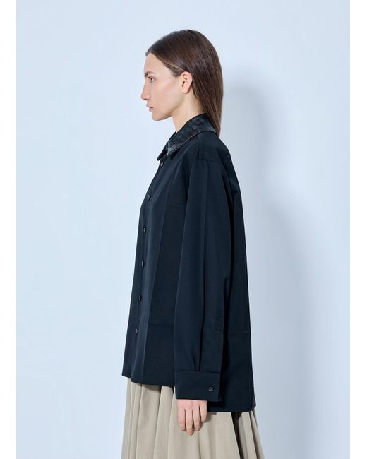 Bottega Veneta Blue Light Wool Twill Shirt