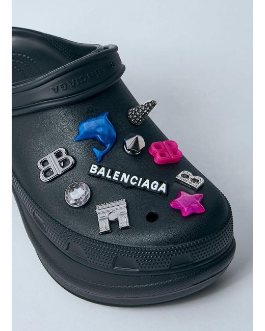 Balenciaga Blue Crocsâ„ Platform Mules