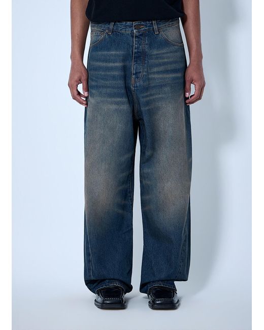 Vetements Blue Wide-Leg Denim Trousers for men