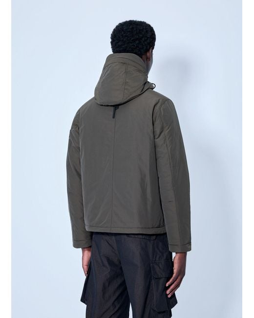 Stone Island Gray Hooded Quilted Jacket for men