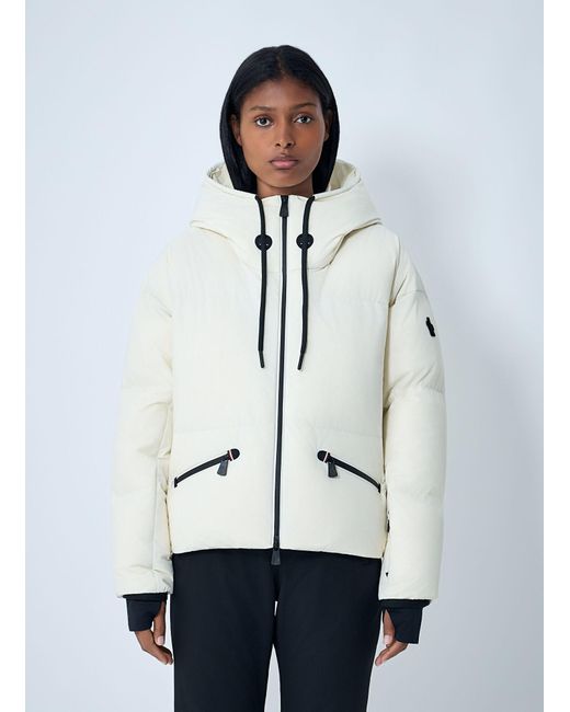 Moncler White Allesaz Hooded Short Down Jacket