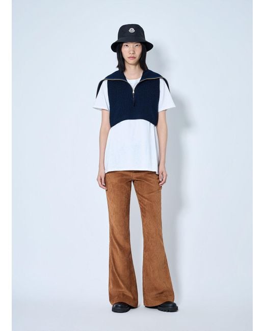 Moncler Blue Zip-Front Knit Vest