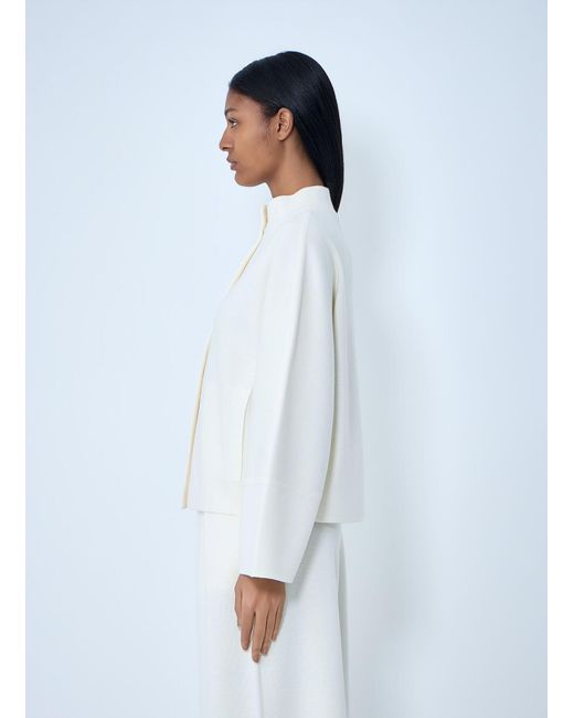 Max Mara White Structured Wool-Blend Jacket