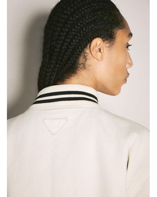 Prada Natural Canvas Bomber Jacket