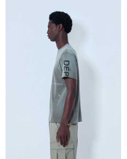 GALLERY DEPT. Blue Distressed T-Shirt for men